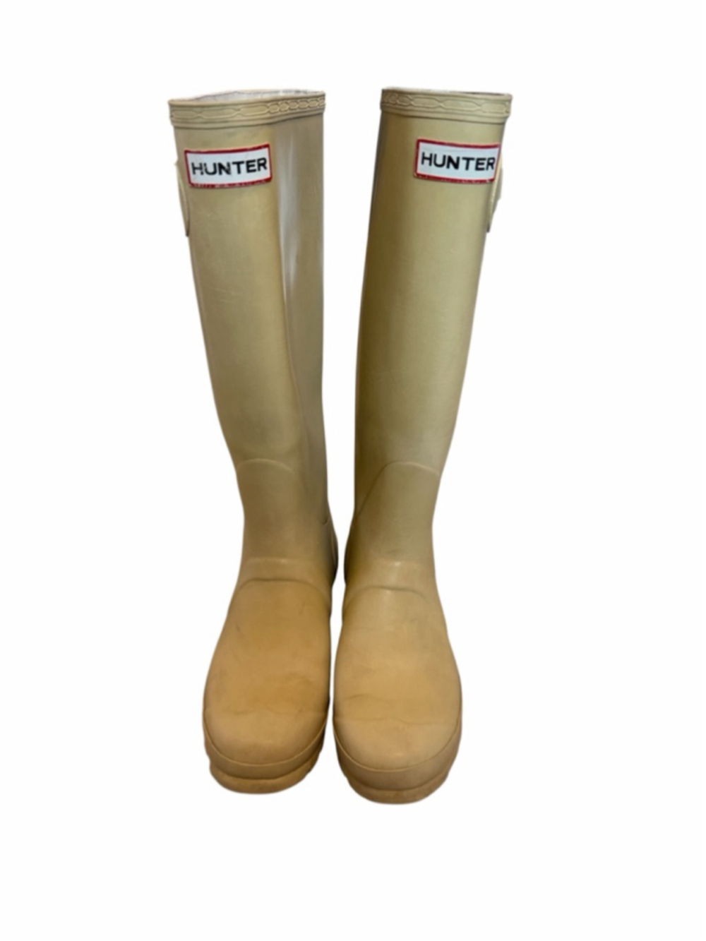 Hunter Original Gloss Tall Rain Boots Cream Beige Wellies UK5 US6M/7M EU38 - Picture 10 of 16